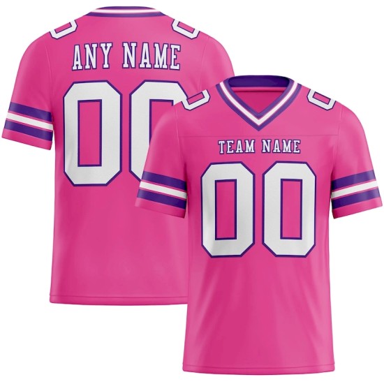 Custom Pink White-Purple Mesh Jersey