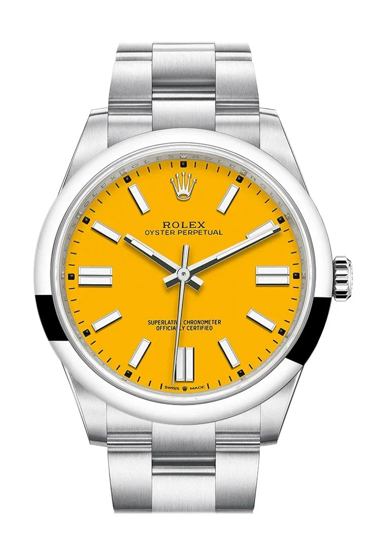 Oyster Perpetual 41 Yellow Dial Oyster Bracelet Watch 124300.
