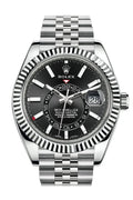 Sky Dweller Black Dial 18K White Gold Bezel Steel Jubilee Men's Watch 326934.