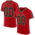 Custom Red Black-Old Gold Mesh Throwback Jersey