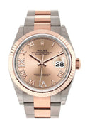 Datejust 36 Rose Set with Diamonds Dial Fluted Rose Gold Two Tone Watch 126231 NP.
