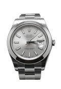 Datejust II 41 Silver Dial Steel Men's Watch 116300.