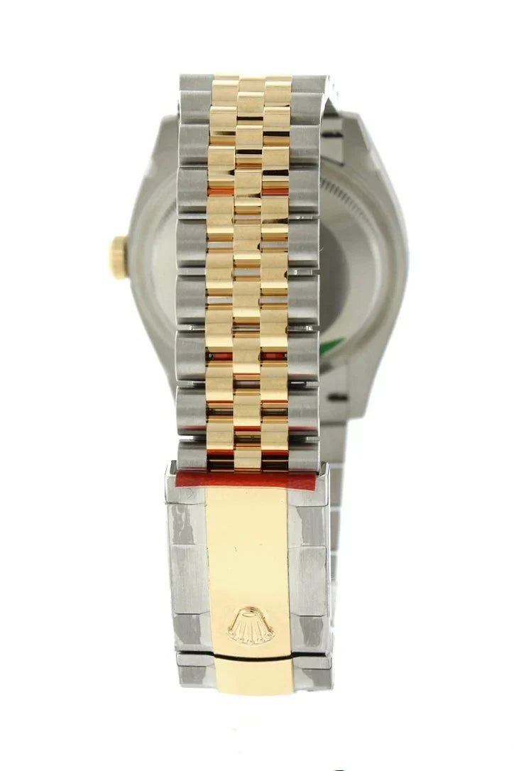 Datejust 36 White Roman Dial Fluted Bezel Jubilee Yellow Gold Two Tone Watch 126233 NP.
