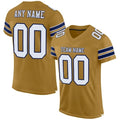 Custom Old Gold White-Navy Mesh Jersey