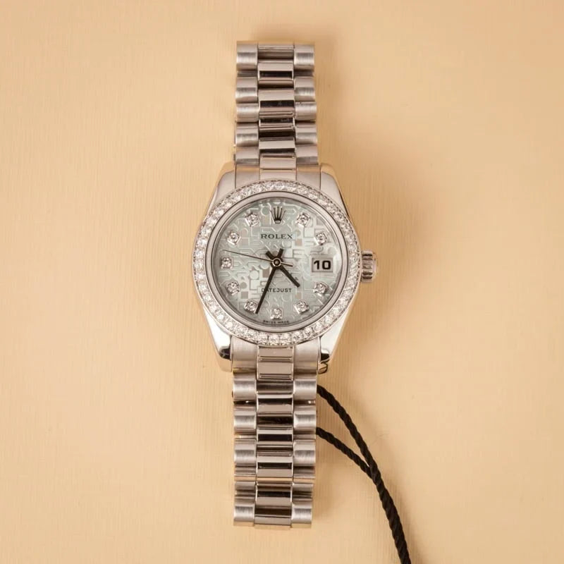 Rolex Platinum President 179136 Ice Blue Diamond Dial