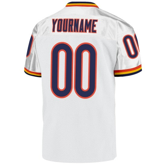 Custom White Navy-Orange Mesh Throwback Jersey