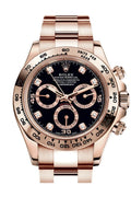 Cosmograph Daytona Rose Gold Black diamond set Dial Bracelet 116505.
