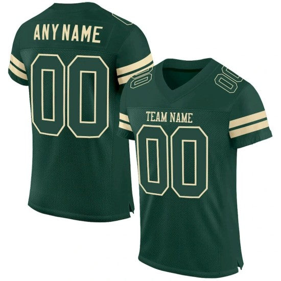 Custom Green Green-Cream Mesh Jersey
