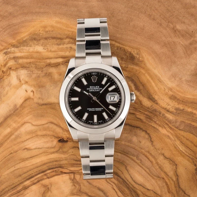 Pre-Owned Rolex Datejust II 116300 Black Dial