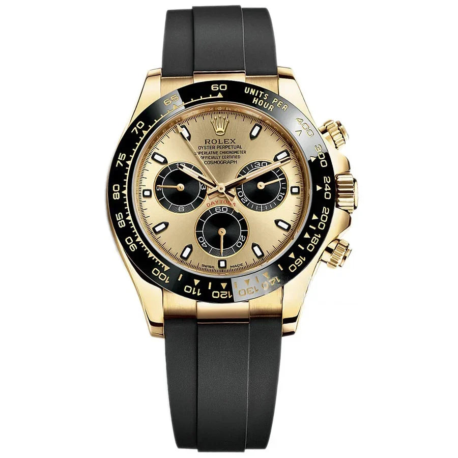 Rolex Cosmograph Daytona, Champagne dial, Oysterflex strap, Yellow gold Watch 116518ln-0048