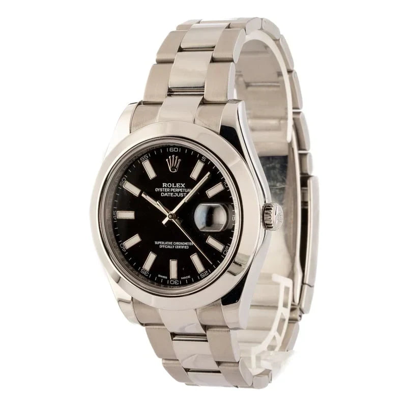 Pre-Owned Rolex Datejust II 116300 Black Dial