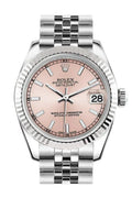 Datejust 31 Pink Dial White Gold Fluted Bezel Jubilee Ladies Watch 178274.