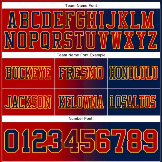Custom Navy Red-Gold Mesh Gradient Fashion Jersey