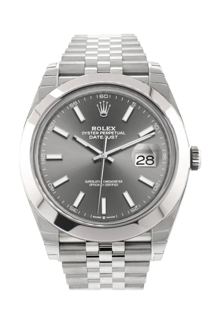 Datejust 41 Dark Rhodium Dial Automatic Men's Jubilee Watch 126300.