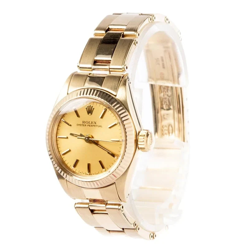 Womens Rolex Oyster Perpetual 6718 Yellow Gold