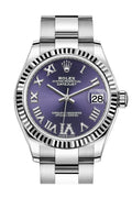 Datejust 31 Aubergine Dial Set Diamonds Dial Fluted Bezel Ladies Watch 278274.