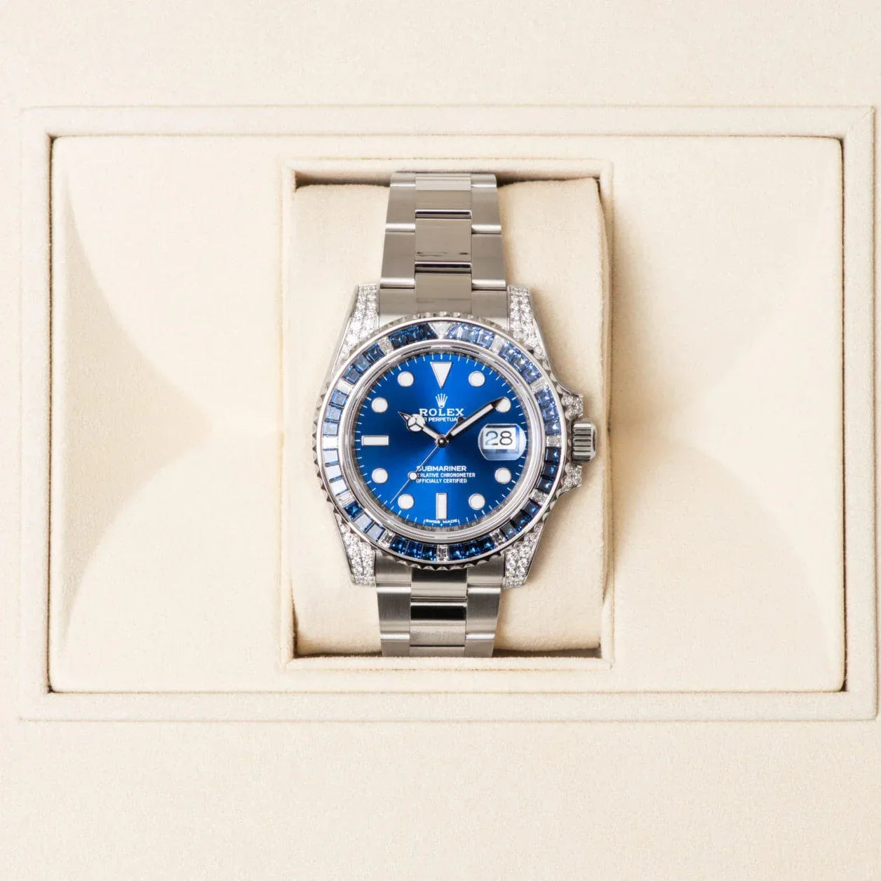 Rolex Submariner Date 116659SABR 18K White Gold Diamonds Sapphires UNWORN