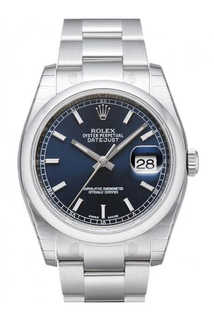 Datejust 36 Blue Dial Stainless Steel Watch 116200.