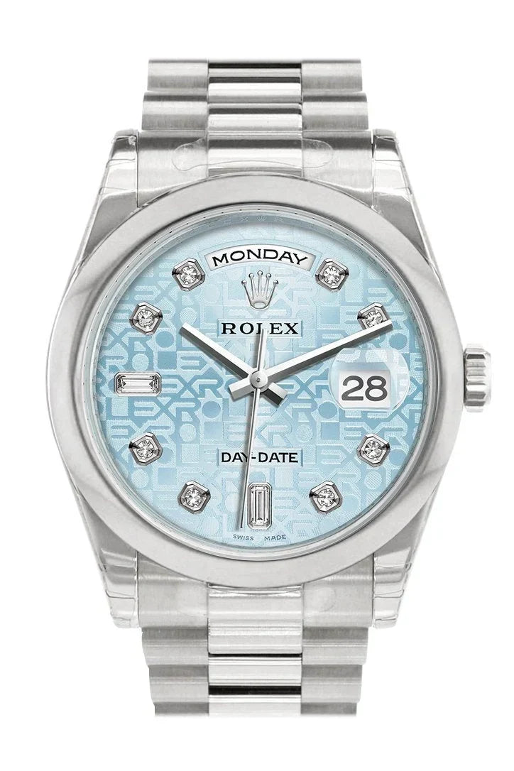 Day Date 36 Ice Blue Jubilee design set with diamonds Dial President Men's Watch 118206.