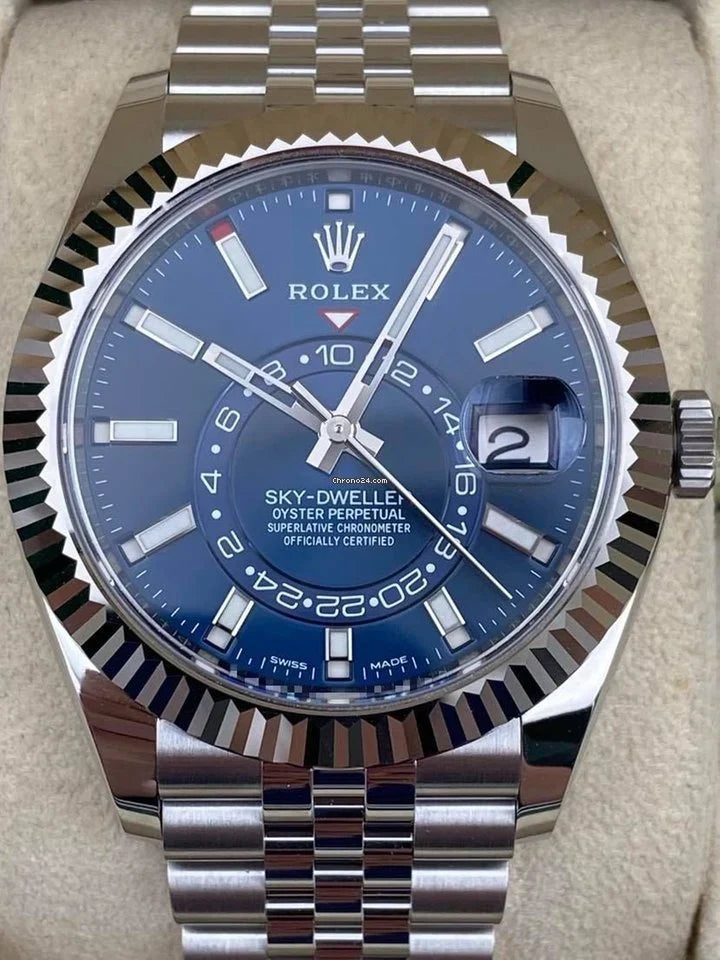 Sky-Dweller Blue Jubilee Bracelet 326934 2021 Unworn.