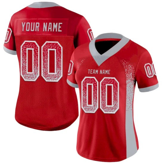 Custom Red Gray-White Mesh Drift Fashion Jersey
