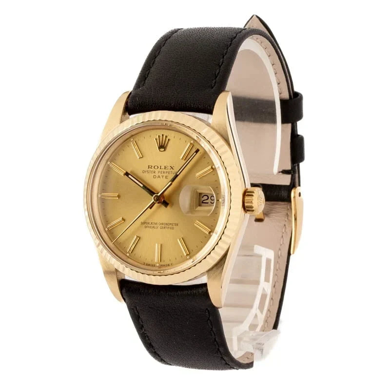 Mens Rolex Date 15037 Yellow Gold
